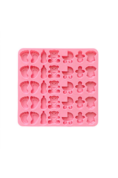 Choice 011pink 1 قطعة 35 تجويف قدم زجاجة الطفل الدب البسكويت الخبز قالب سيليك...