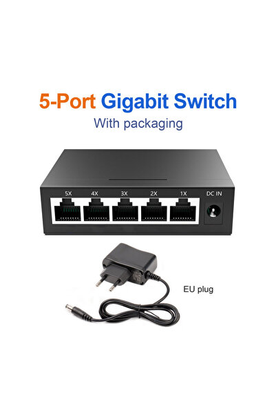 Choice 5 Port EU-PLUG 5/8 Ports Gigabit Ethernet Switch 10/100/1000Mbps Inter...
