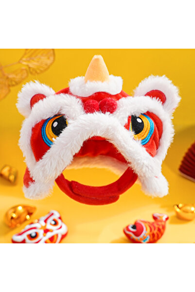 Choice lion dance Pet New Year's Tiger Head HatAutumn and Winter Warm Dogs and Cats Funny Transform Headgea