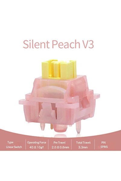 GGBEE 70pcs Silent Peach V3 Outemu Silent Peach/Lemon V3 Switches Lubed Update V3 Switch Mechanical Keyboa