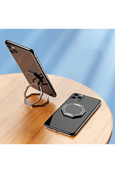 Choice D Metal Foldable Phone Holder 360 Degree Rotation Stand Double Finger ...