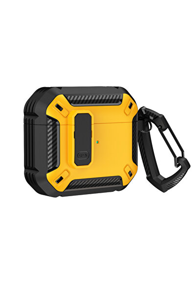 Choice حافظة سماعة أذن فاخرة باللونين الأسود والأصفر لأجهزة Airpods Pro 2 3 م...