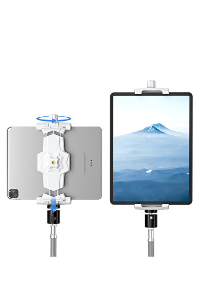 Choice محول تثبيت ثلاثي القوائم أبيض اللون لجهاز iPad والهاتف مع رأس كروي لحا...