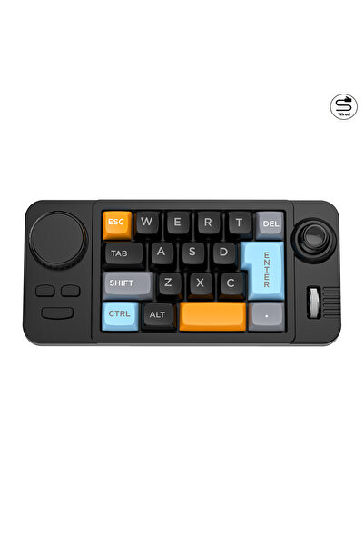 Choice Black Programmable Wired Mechanical Keyboard with Volume Scroll Wheel,Game Joystick 19Key Hot-Swappa