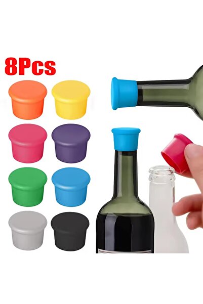 Choice 8 قطع من سدادات النبيذ المصنوعة من السيليكون القابلة لإعادة الاستخدام،...