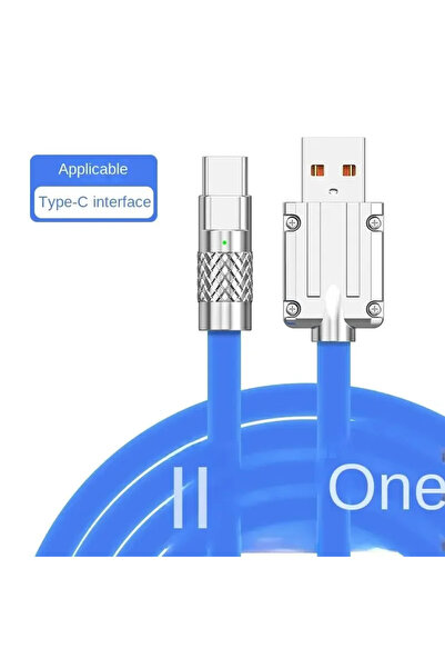 Choice 1M Blue Liquid Silicone Cable Quick Charge 1M USB Cable USB C Charger Cable for 120...