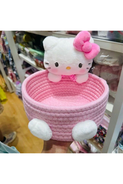 Choice سلة تخزين ثلاثية الأبعاد وردية اللون من هيلو كيتي يابانية لطيفة من الف...