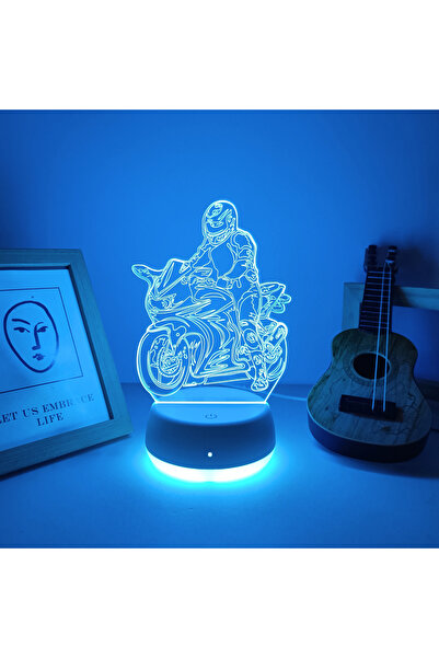 Choice new 7color 1pc creative motorcycle youth styling colorful 3D night lig...