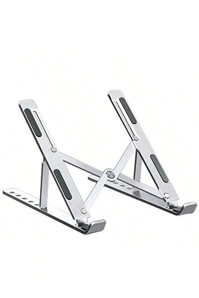 Choice حامل كمبيوتر محمول فضي اللون مصنوع من سبائك الألومنيوم، مزود بـ 6 مستويات للتهوية وتبديد الحرارة