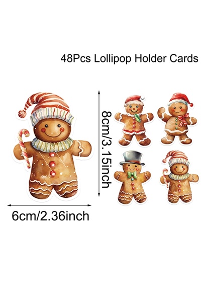 Choice بطاقات حامل مصاصات على شكل رجل خبز الزنجبيل 2025 زينة عيد الميلاد السعيدة، مصاصات