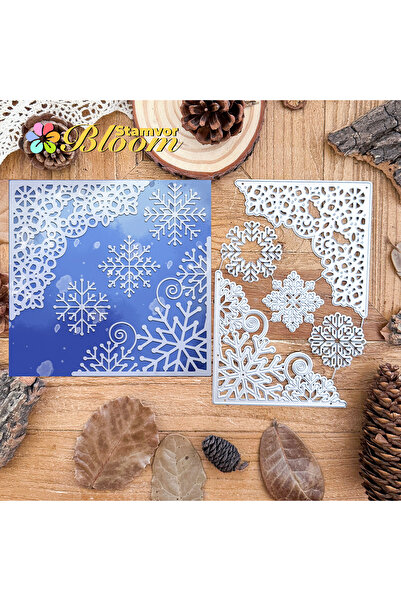 Choice قوالب قطع معدنية بإطار من الدانتيل على شكل رقاقات ثلج جميلة الزوايا، مناسبة لسجلات القصاصات والنقش الزخرفي