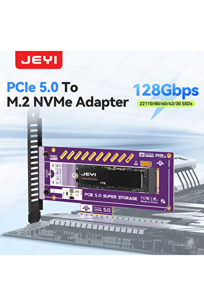 JEYI P560 JEYI（128Gbps）PCIe 5.0 to M.2 NVMe Adapter Card Ultra Speed Supported x4/x8/x16 Slot Ready 22110