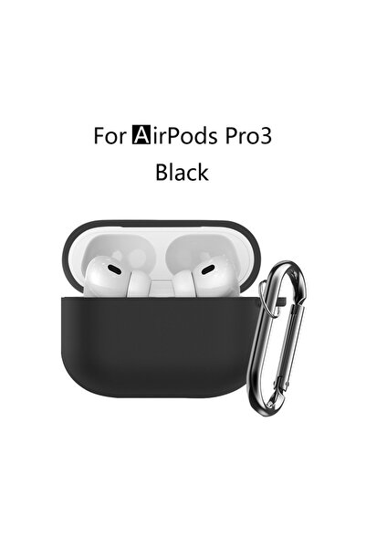 Choice جراب جديد أسود اللون لسماعات AirPods Pro 3 (إصدار 2025)، مصنوع من السي...