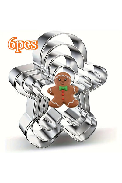 Choice مجموعة قوالب بسكويت على شكل رجل ثلج لعيد الميلاد، مكونة من 6 قطع - قالب بسكويت الزنجبيل من الفولاذ المقاوم للصدأ للخبز