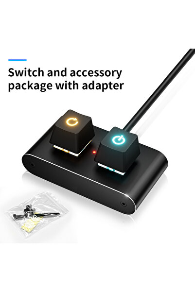 GGBEE مفتاح تشغيل سطح المكتب الميكانيكي 2 متر مع ضوء LED وزر بدء التشغيل/الإي...