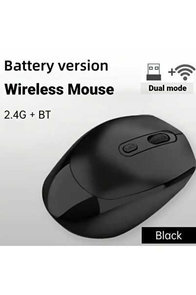 Choice ماوس لاسلكي صامت أسود متوافق مع البلوتوث 2.4 جيجاهرتز، ماوس بصري ثنائي...