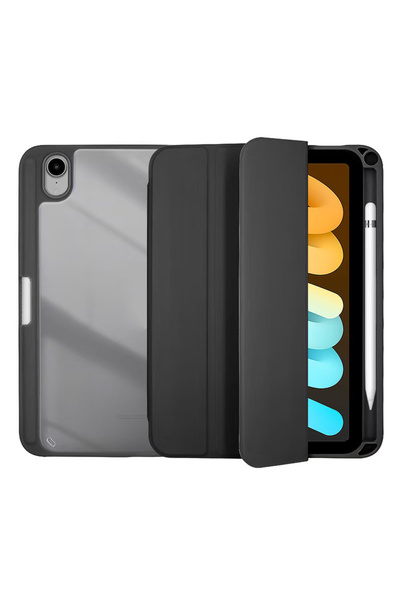 Choice غطاء تابلت YKL أسود قابل للطي لجهاز iPad mini 6 2021/Mini 7 2024 (A17 Pro) A2995