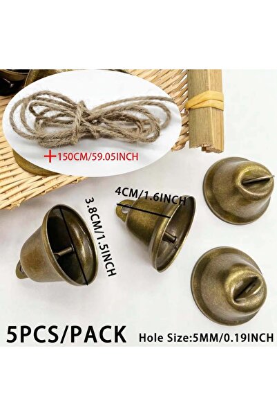 Choice 5 قطع مع حبل 5 قطع مع حبل أجراس برونزية نحاسية اللون جرس حرفي عتيق لأب...