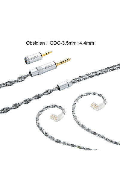 Yongse سماعات أذن QDC-2 في 1 مطلية بالفضة السجّية أحادية الكريستال من النحاس مع كابل قابل للتبديل