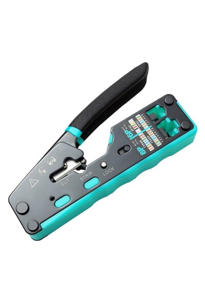 Choice green ZoeRax RJ45 Crimp Tool Kit Pass Through Cat6 Crimping Tool For Cat5 Cat5e Cat6 8P8C Connector,
