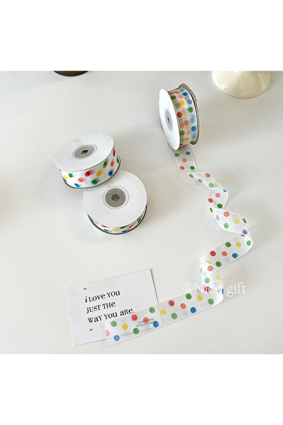 Choice 1pc wave point 1PC colorful polka dot ribbons lovely gift wrap ribbons ribbons snow gauze clear ribb