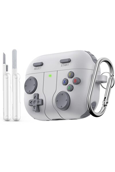 Choice حافظة AirPods Pro 3 رمادية اللون مع قلم من السيليكون الناعم لسماعات Ai...