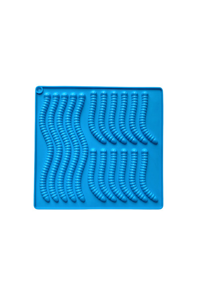 Choice قالب سيليكون على شكل دودة بتجويف 17 قطعة أزرق، يستخدم للحلوى الناعمة، ...