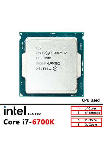 Intel Core i7-6700K i7 6700K Used 4.0 GHz Used Quad-core Eight-Thread 91W CPU A 1151