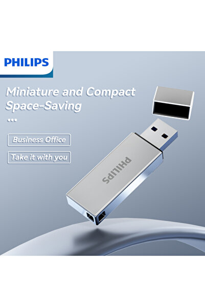 Philips 64 GB Silver USB 3.2 Flash Drive 16GB 32GB 64GB 128GB 256GB Pendrive High Speed USB Flash Dr