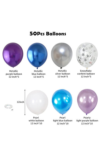 Choice 50 قطعة 12 بوصة 50 قطعة 12 بوصة بالونات لؤلؤية أرجوانية زرقاء مع بالون...