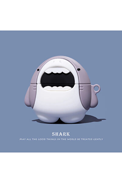 Choice حافظة سماعات أذن AirPods 3 بتصميم سمكة قرش ثلاثية الأبعاد على شكل بسكو...