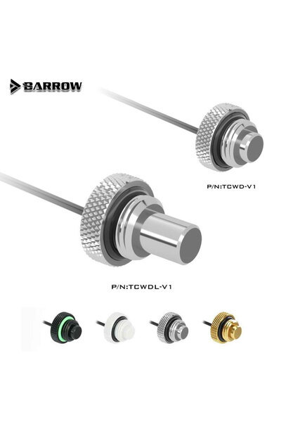 Choice1 وصلة توقف مستشعر درجة الحرارة من النوع القصير Black Barrow G1/4'' 10K مع 8 مم (قصير) 15 مم (طويل) Wate