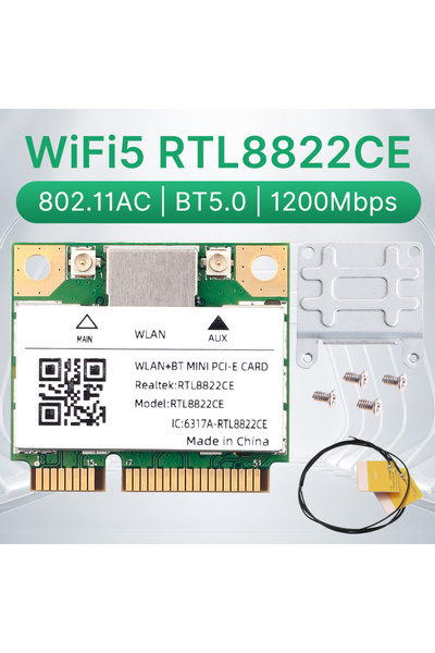 Choice RTL8822CE RTL8822CE WiFi 5 BT5.0 Mini PCie بطاقة واي فاي لاسلكية 1200 ...