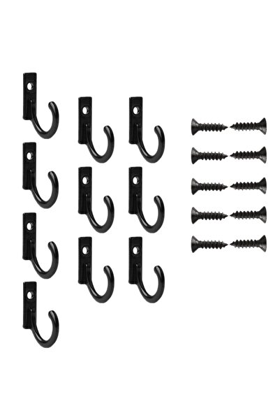 Choice 10 قطع - أسود 20/10 قطع خطاف صغير مع مسامير خطافات حائط باب من سبائك ع...