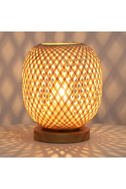 Choice Type A EU Bohemian Hand-woven Natural Bamboo Table Lamps Vintage Vine Rattan Decorative Desktop Ligh