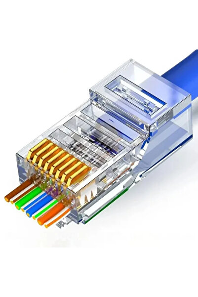 Vikefon 50pcs 50/100 PCS RJ45 Pass Through Connector 23AWG Cat6 Cat5e RJ45 Modular Plugs Gold Plated 8P8C RJ