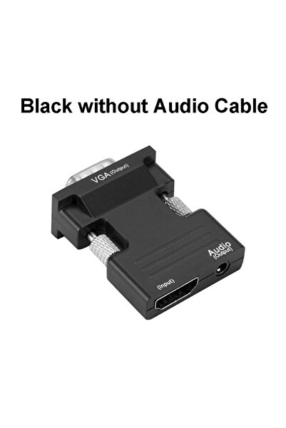 Choice Balck without Cable HDMI-compatible to VGA Adapter with 3.5mm Audio Ca...