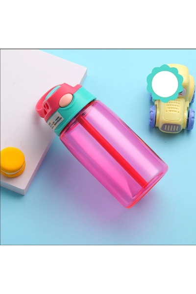 Choice زجاجة مياه حمراء 480 مل مع شفاطة للأطفال والبنات زجاجات سفر محمولة للص...