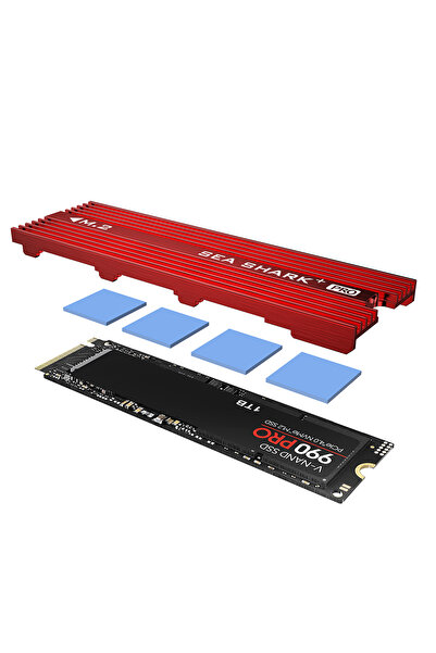 JEYI Red M.2 SSD Heatsink 2280 SSD Cooler Aluminum Double-Sided Heat Sink wit...