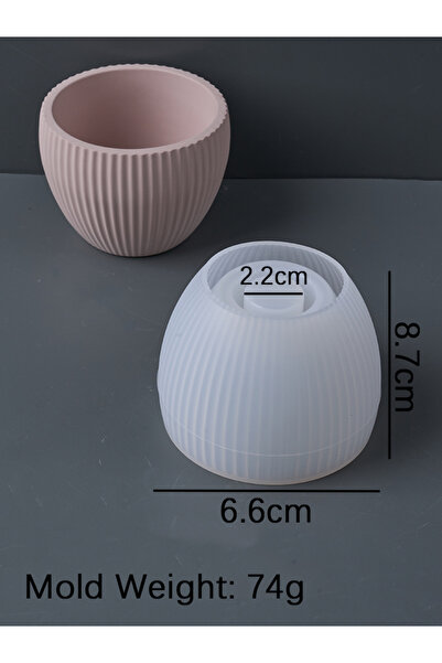 Choice candlestick Round Stripe Candle Cup Silicone Mold DIY Candlestick Conc...