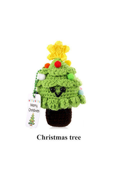 Choice دمى سانتا كلوز اللطيفة المحبوكة والمفعمة بالطاقة الإيجابية لعيد الميلاد، زينة الطاولة مع بطاقة، جيب محبوك يدويًا