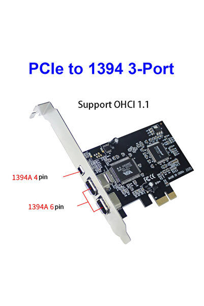 Choice1 بطاقة تمديد PCIE إلى 1394 بثلاثة منافذ PCIE إلى 1394 Fire، محول فيديو...
