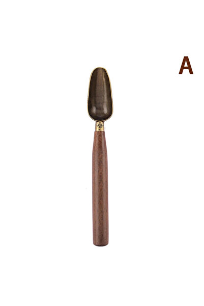 Choice A 1 Pc Sandalwood Handle Alloy Teaspoon Small Tea Scoop Kung Fu Ceremony Accessories