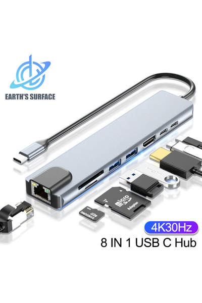 Choice 8 In 1 8 In 1 USB C Hub Type C Extender HDMI-compatible Adapter Laptop...