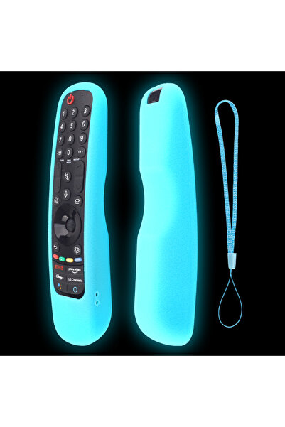 Choice جراب حماية سيليكون أزرق مضيء لجهاز التحكم عن بعد للتلفزيون MR21GC AKB7...