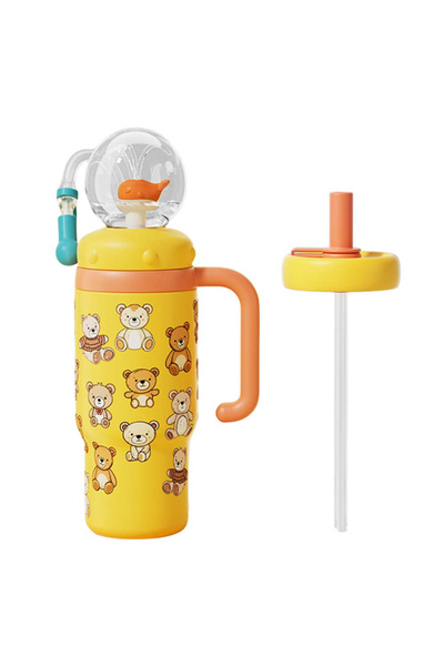 Choice كوب نافورة على شكل حوت من الفولاذ المقاوم للصدأ سعة 710 مل مع مقبض، كو...