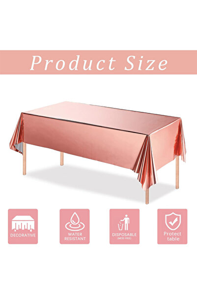 Choice 1PCS Rose Gold Tablecloth Plastic Table Cover 137 x 183 cm Rectangular...