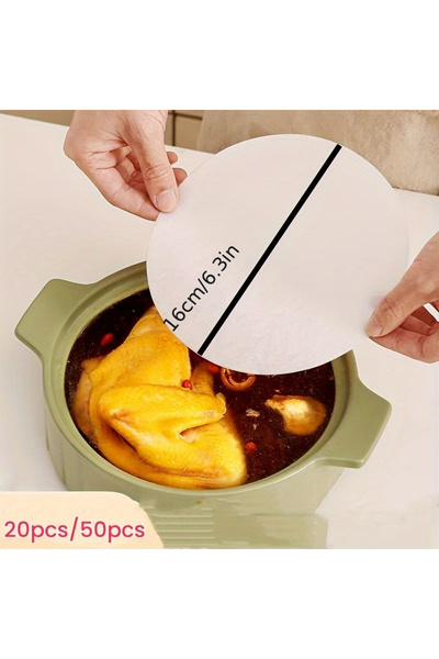 Choice 50 قطعة من ورق امتصاص الزيت للمطبخ، ورق نشاف الطعام الدائري للحساء المقلي، فلتر بقايا الزيت