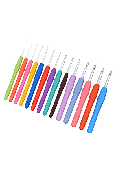 Choice7 1Set 14Pcs 1 Set Of 2.0-10.0MM Colored Soft Handle Crhet Knitting Too...
