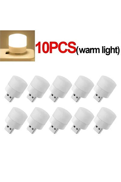 Choice 10PCS-Warm Mini USB Light LED Night Table Lamp Lights Room Plug Book R...